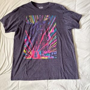 Star Wars Darth Vader Cotton Rainbow Splash Short Sleeve T-Shirt Black Men’s L